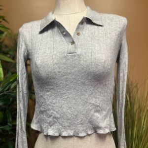 Zara Grey Collared long sleeve shirt